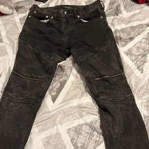 Pacsun Mens Black High Rise Zipper Stacked Skinny Denim Jeans